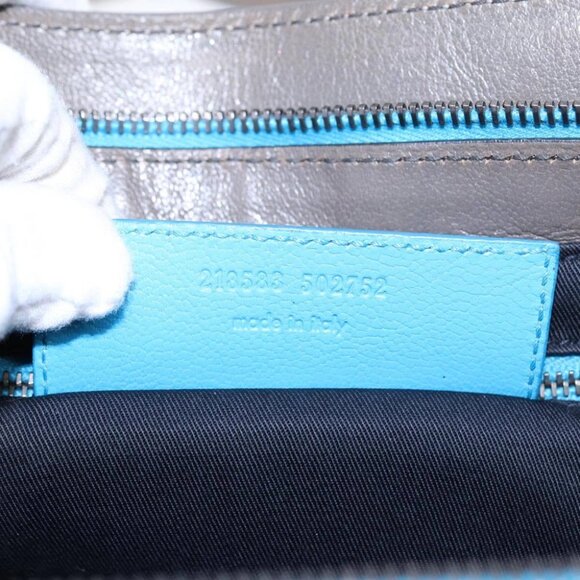 BALENCIAGA Turn Lock Chain Shoulder Bag Leather Beige Gray Silver Auth am6814V - Picture 2 of 15